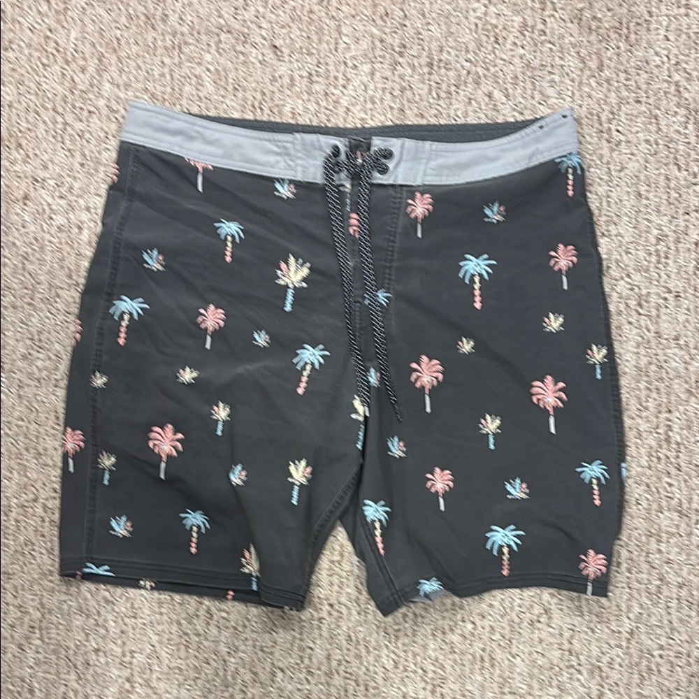 Men's Palm Tree Swim Shorts - Black